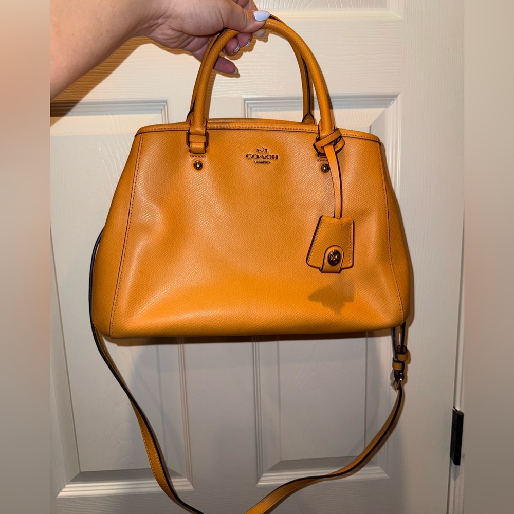Coach Orange Leather Bag